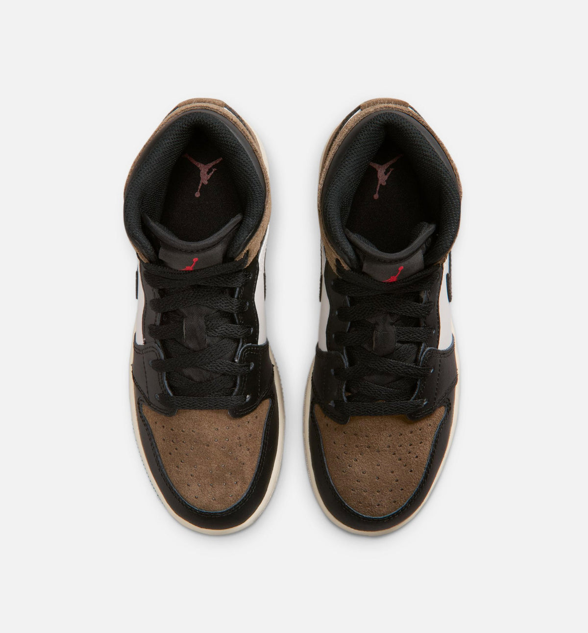 Air Jordan 1 Mid Grade School Lifestyle Shoe - Black/Phantom/University Red/Palomino