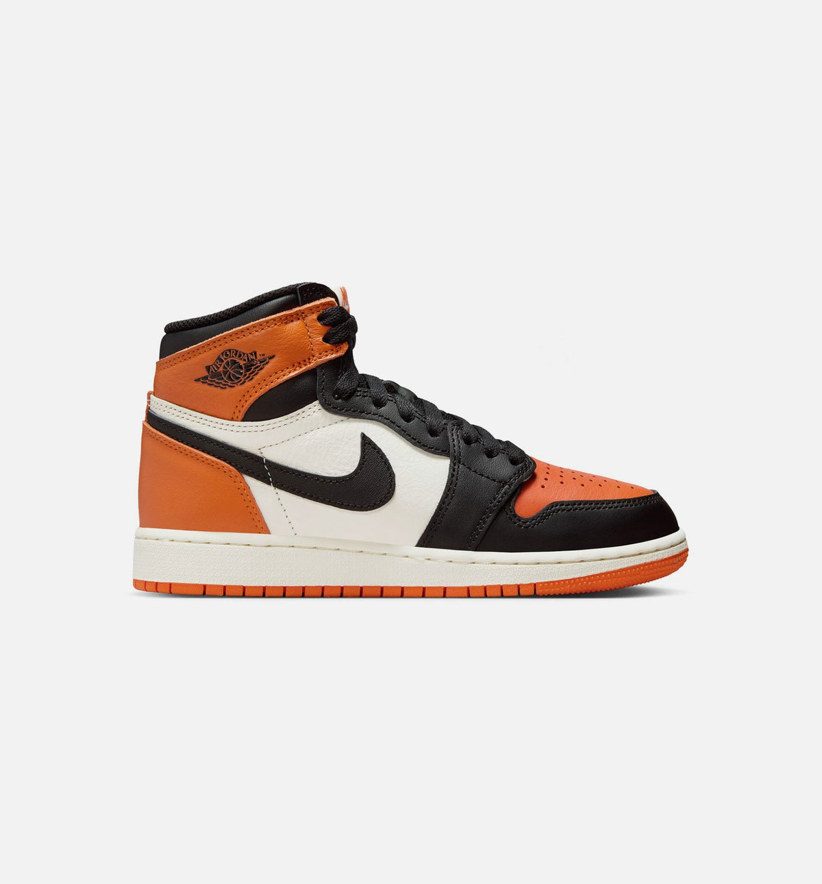 Air Jordan 1 Retro High OG Shattered Backboard Grade School Lifestyle Shoe - Black/Black/Sail/Starfish
