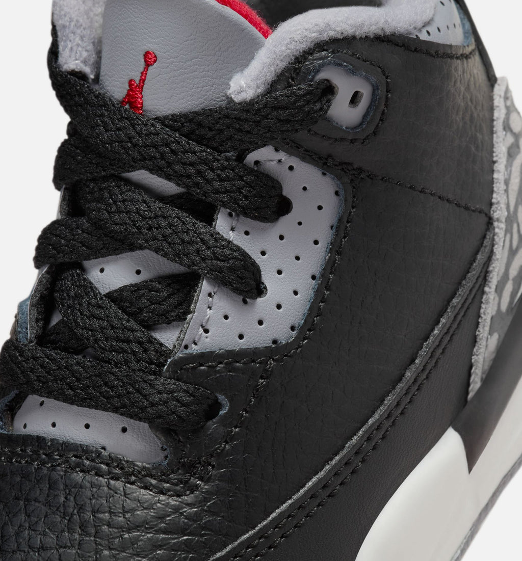 Air Jordan 3 Retro Black Cement Infant/Toddler Lifestyle Shoe - Black/Fire Red/Cement Grey/Summit White