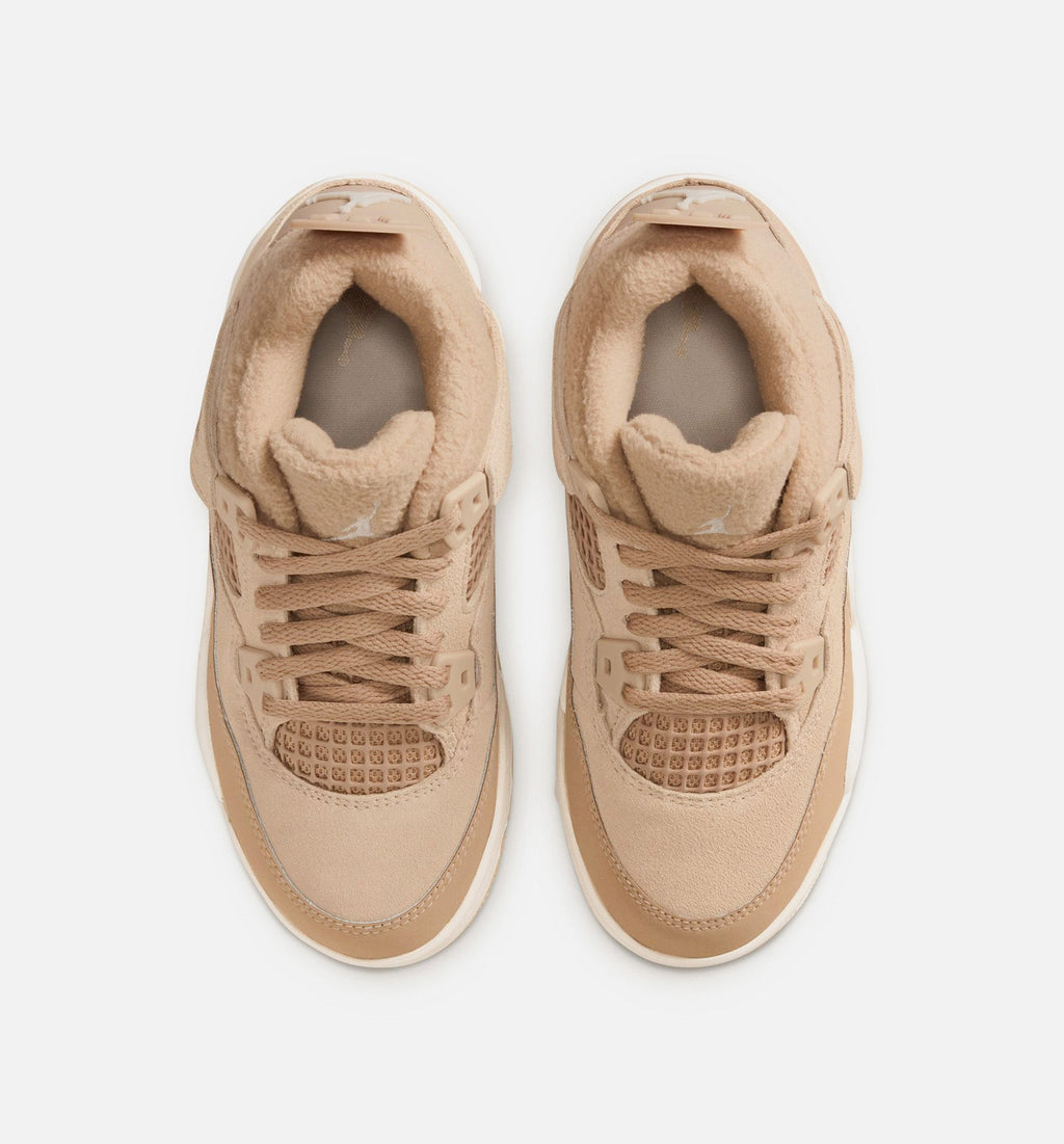 Air Jordan 4 Retro Cozy Girl Preschool Lifestyle Shoe - Hemp/Light Orewood Brown