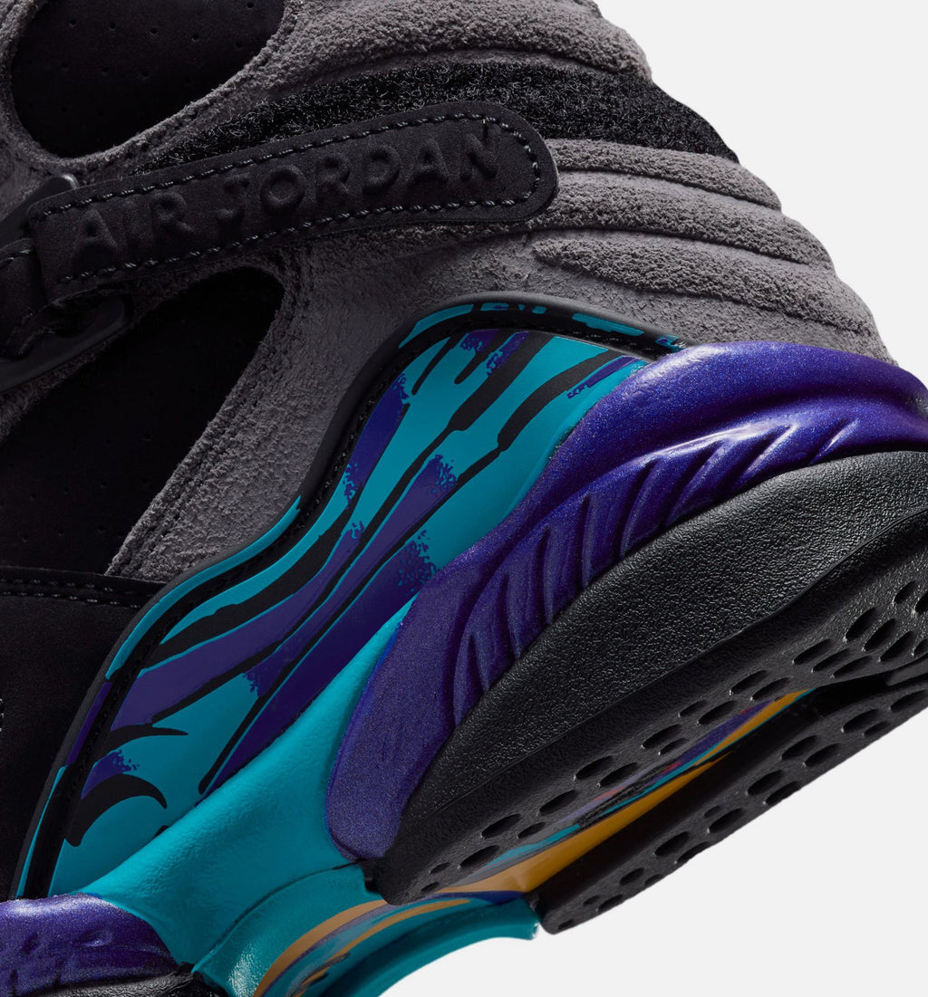 Air Jordan 8 Retro Aqua Grade School Lifestyle Shoe - Black/Multi-Color/Bright Concord