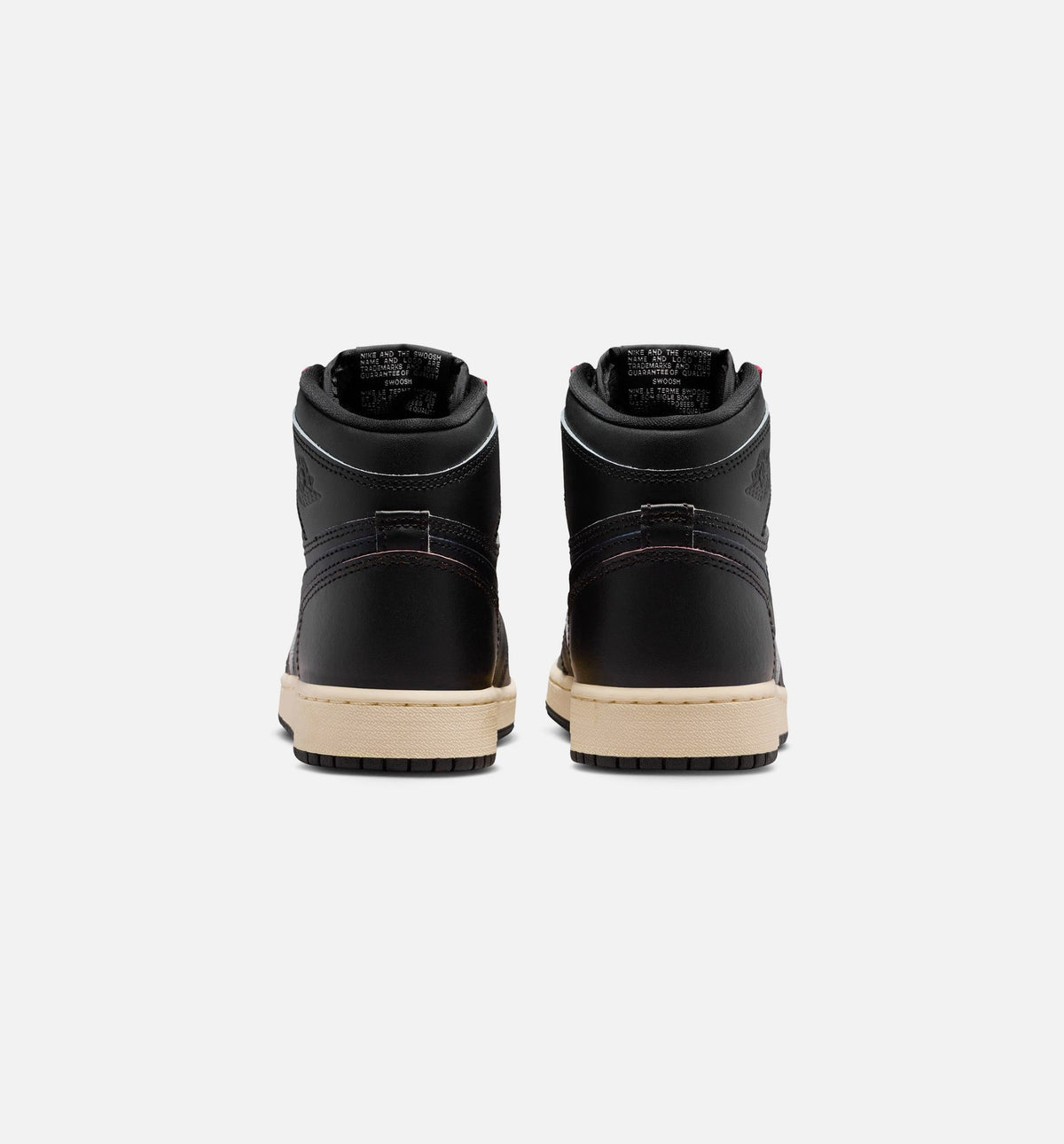 Air Jordan 1 Retro High OG Black and Muslin Grade School Lifestyle Shoe - Black/Black/Muslin