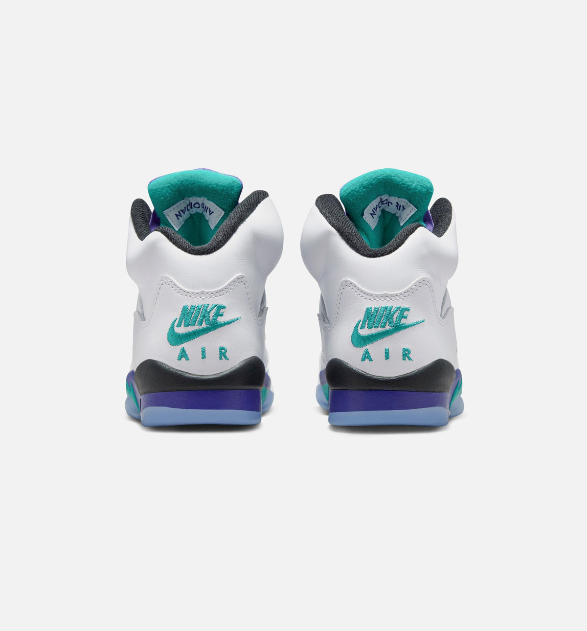 Air Jordan 5 Retro Grape Grade School Lifestyle Shoe - White/New Emerald/Grape Ice/Black