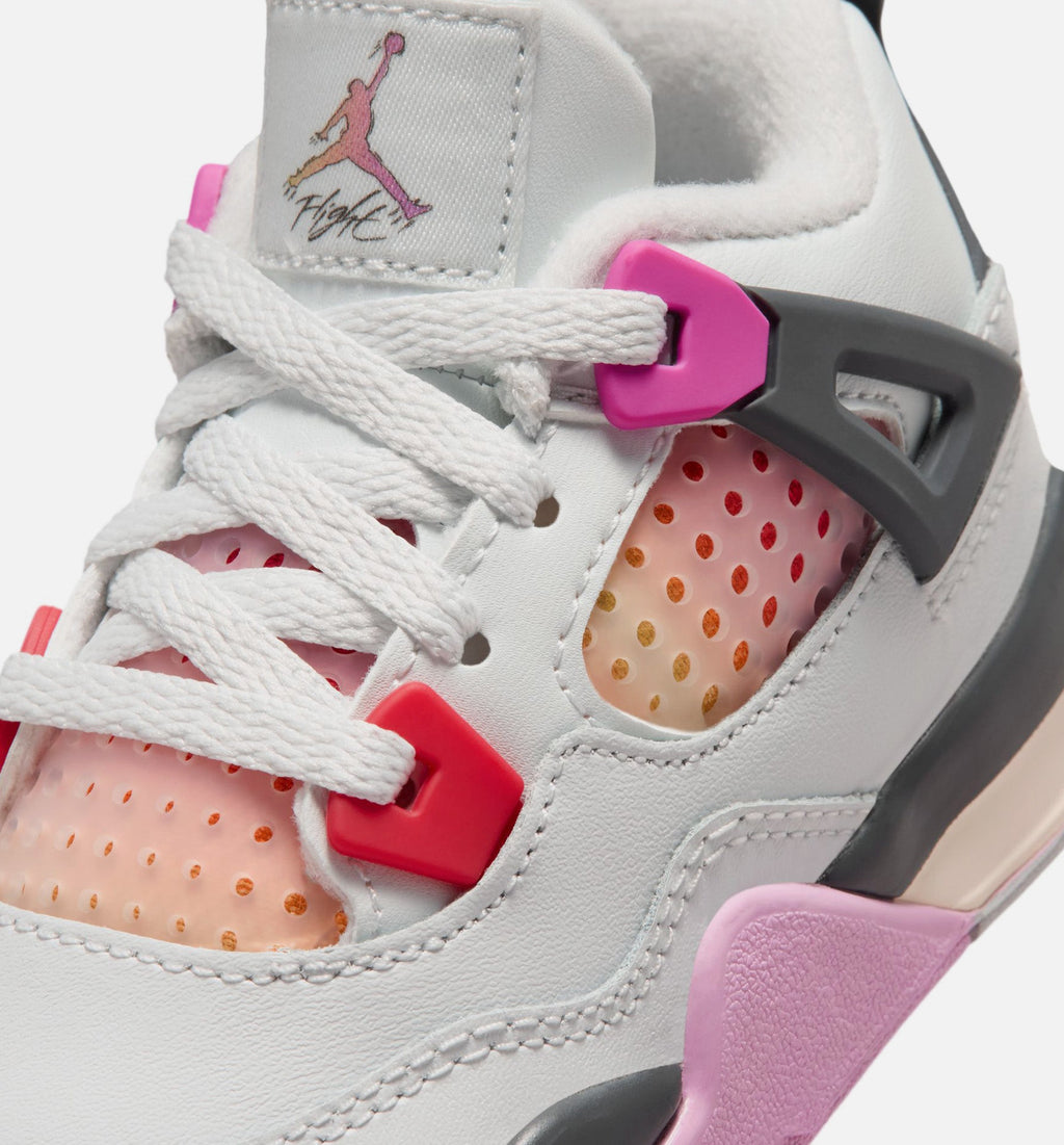 Air Jordan 4 Retro Comic Infant/Toddler Lifestyle Shoe - Off White/Fire Pink/Anthracite