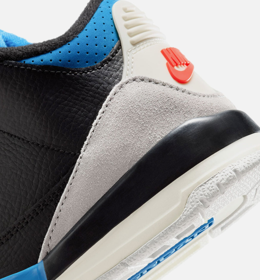 Air Jordan 3 Retro OG Rare Air Preschool Lifestyle Shoe - Black/Chile Red/Neutral Grey