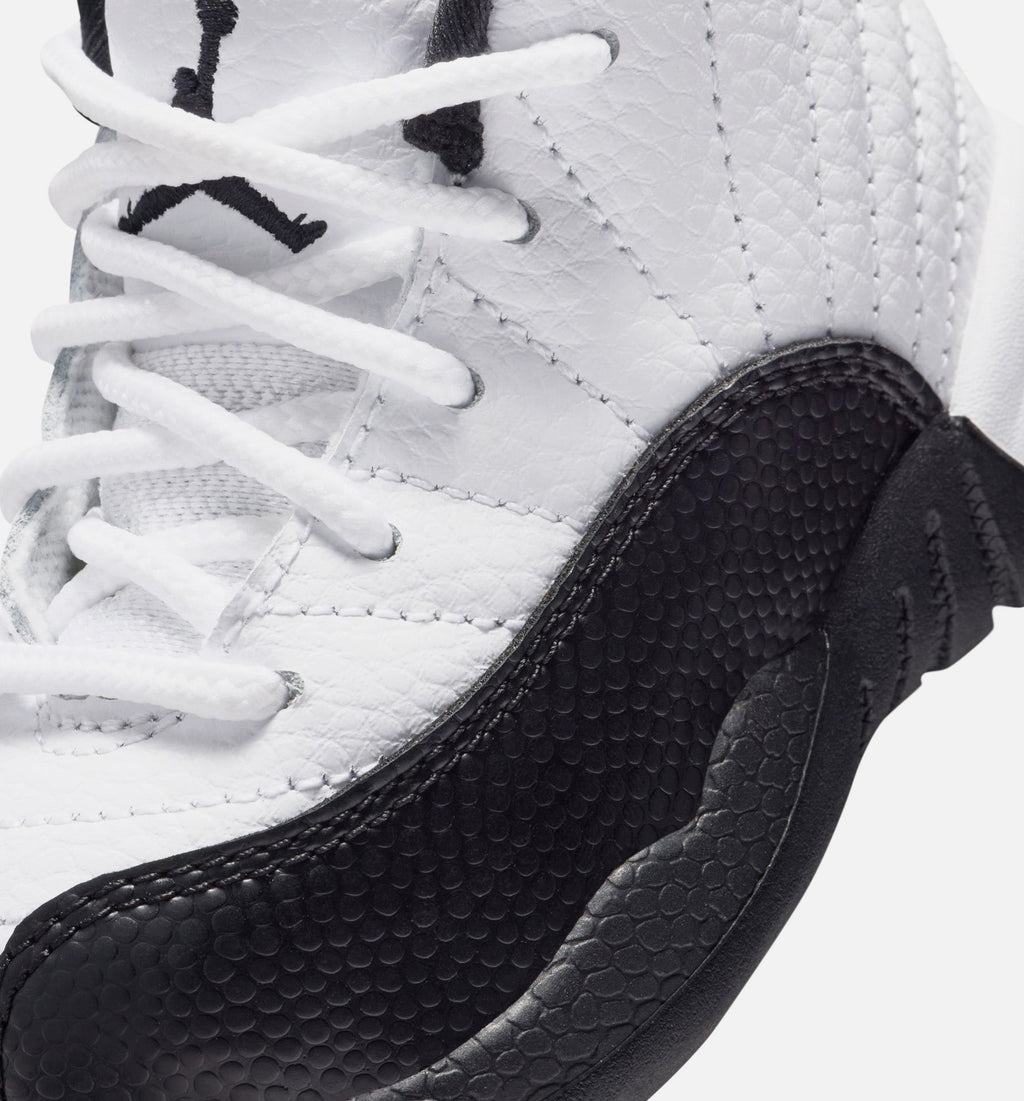 Air Jordan 12 Retro Taxi Preschool Lifestyle Shoe - White/Black/Taxi
