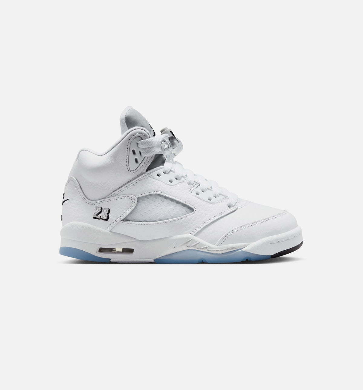 Air Jordan 5 Retro OG White Metallic Grade School Lifestyle Shoe - White/Black/Metallic Silver