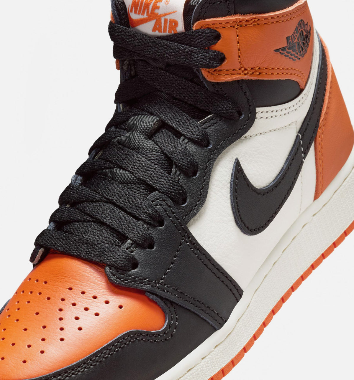 Air Jordan 1 Retro High OG Shattered Backboard Grade School Lifestyle Shoe - Black/Black/Sail/Starfish