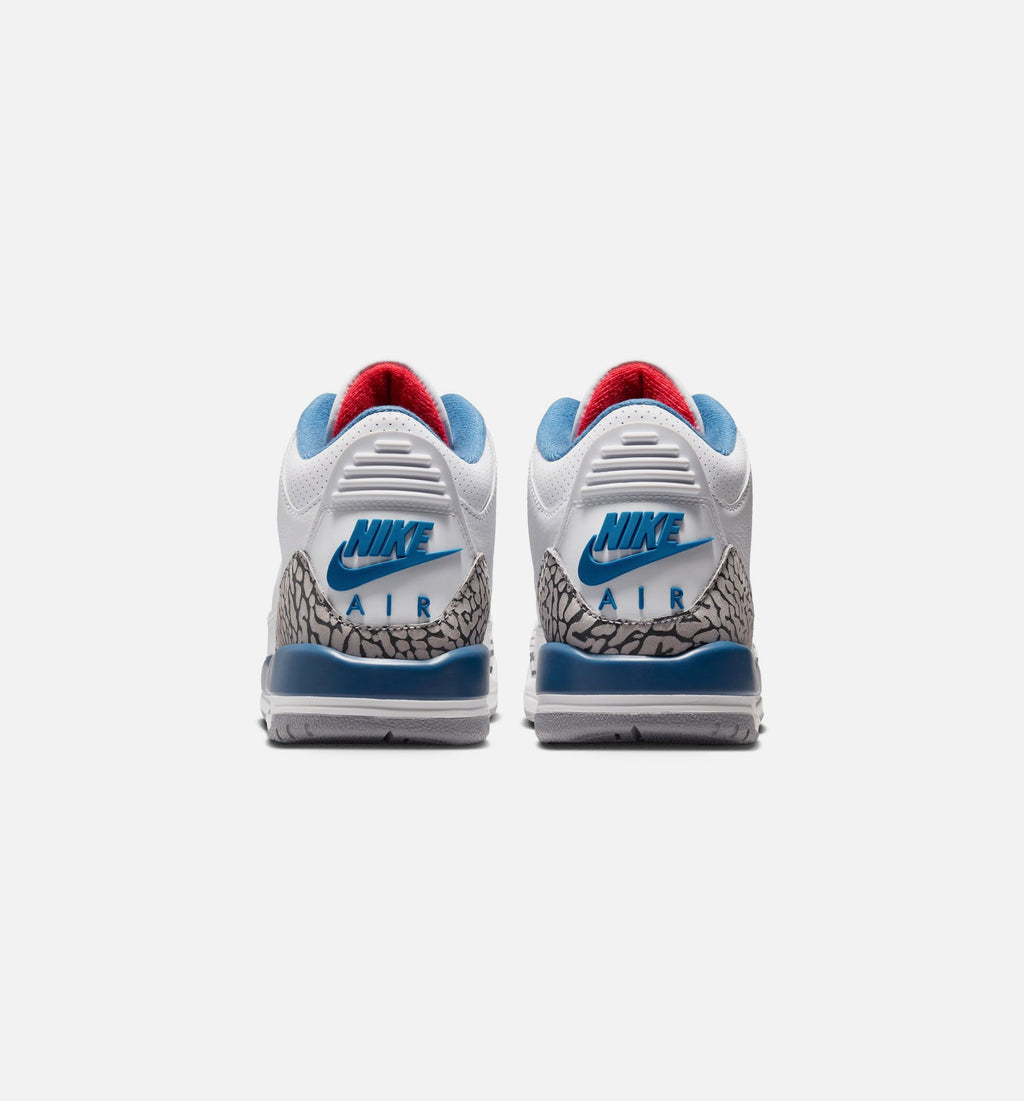 Air Jordan 3 Retro OG True Blue Grade School Lifestyle Shoe - White/Fire Red/True Blue