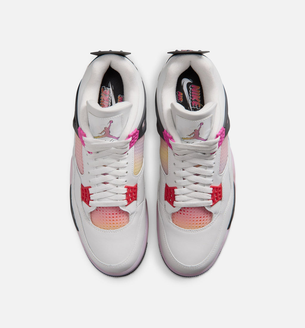 Air Jordan 4 Retro Comic Men's Lifestyle Shoe - Off White/Fire Pink/Anthracite