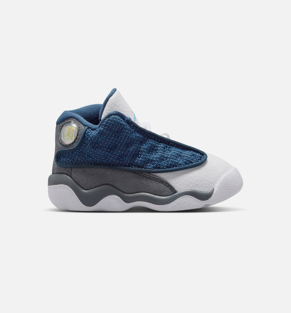 Air Jordan 13 Retro Navy And Flint Grey Infant/Toddler Lifestyle Shoe - Navy/University Blue/Flint Grey/White