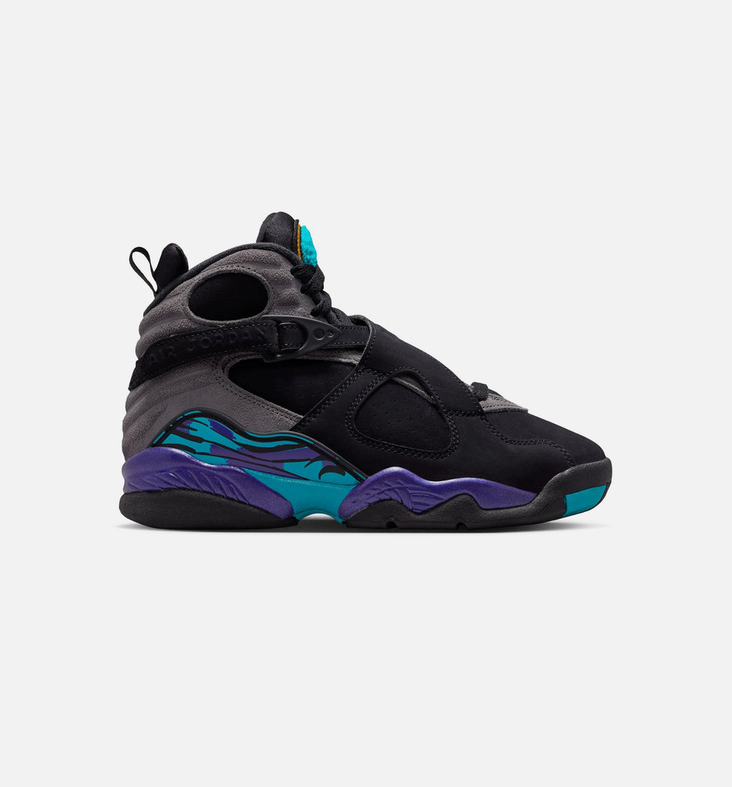 Air Jordan 8 Retro Aqua Grade School Lifestyle Shoe - Black/Multi-Color/Bright Concord