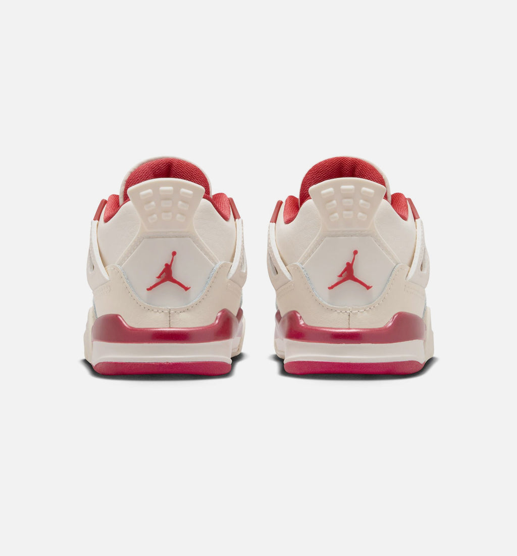 Air Jordan 4 Retro Valentine's Day Infant/Toddler Lifestyle Shoe - Pale Ivory/Sierra Red/Tough Red