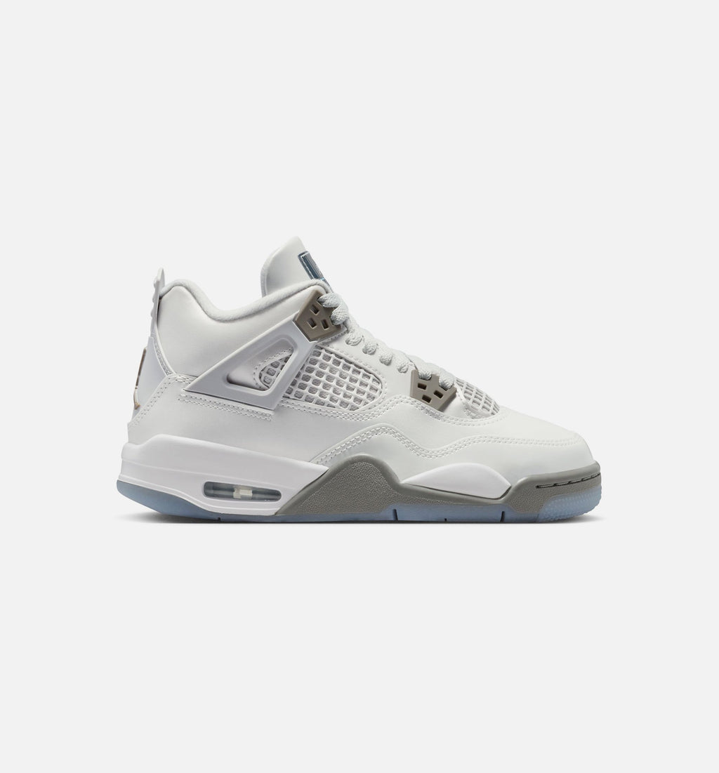 Air Jordan 4 Retro Blue Chill Grade School Lifestyle Shoe - Photon Dust/Blue Chill/Flat Pewter/White/Blue Tint