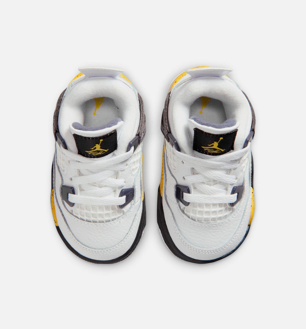 Air Jordan 4 Retro Rare Air Tour Yellow Infant/Toddler Lifestyle Shoe - White/Dark Blue Grey/Black/Tour Yellow