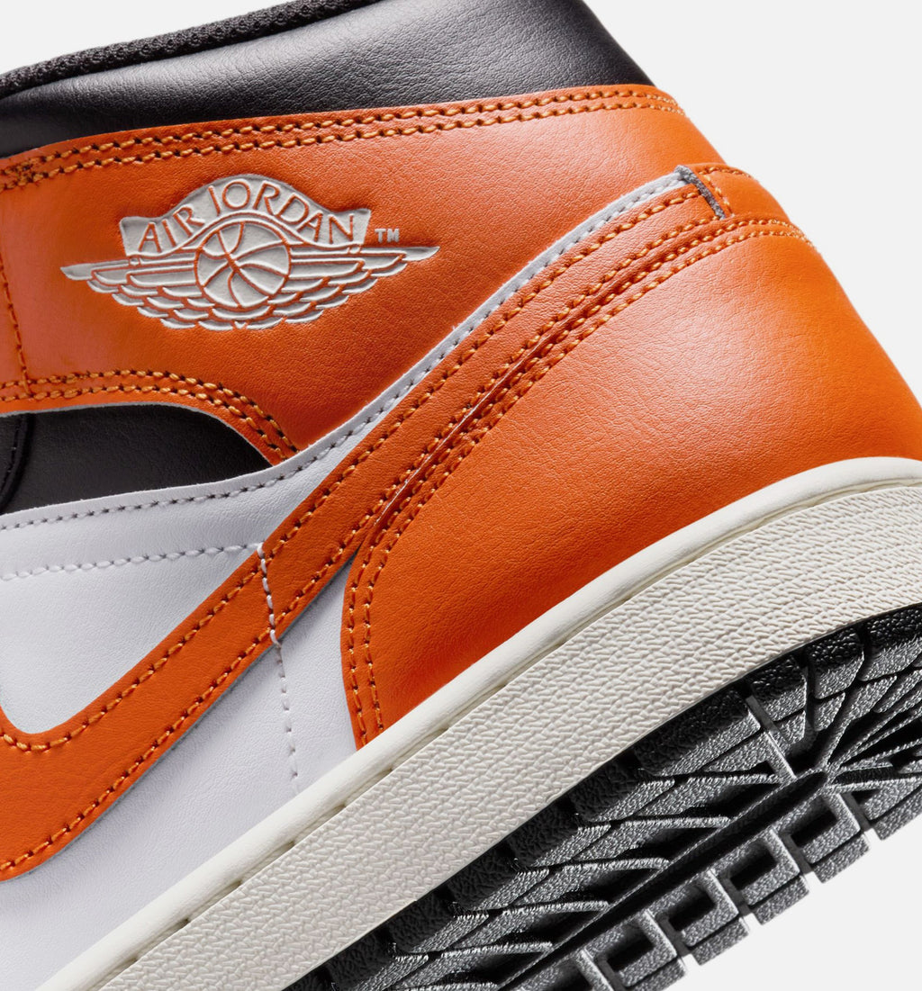 Air Jordan 1 Mid Men's Lifestyle Shoe - Starfish/White/Sail/Black