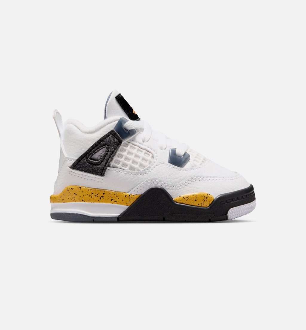 Air Jordan 4 Retro Rare Air Tour Yellow Infant/Toddler Lifestyle Shoe - White/Dark Blue Grey/Black/Tour Yellow