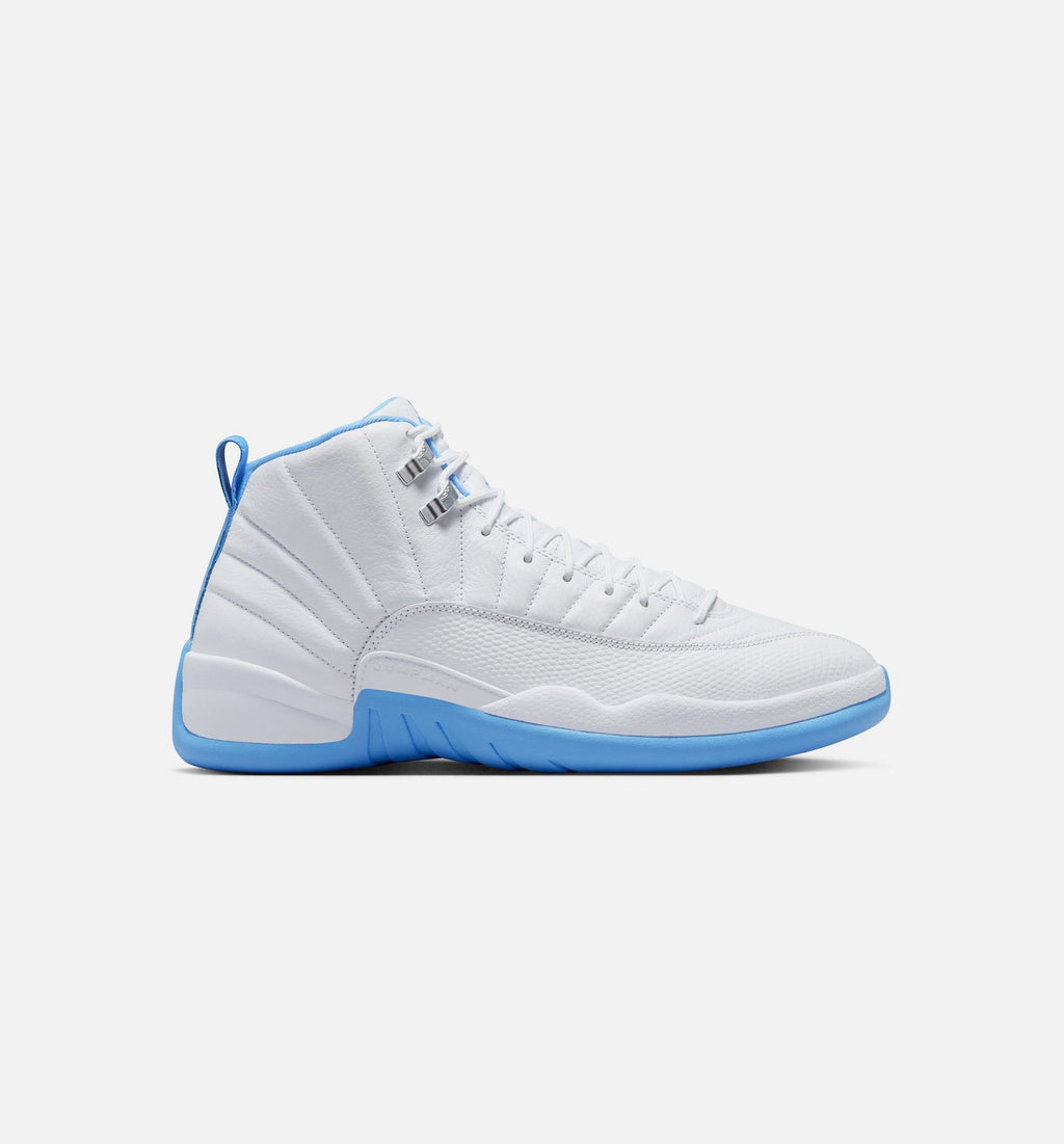 Air Jordan 12 Retro White And University Blue Men's Lifestyle Shoe - White/University Blue/Metallic Silver