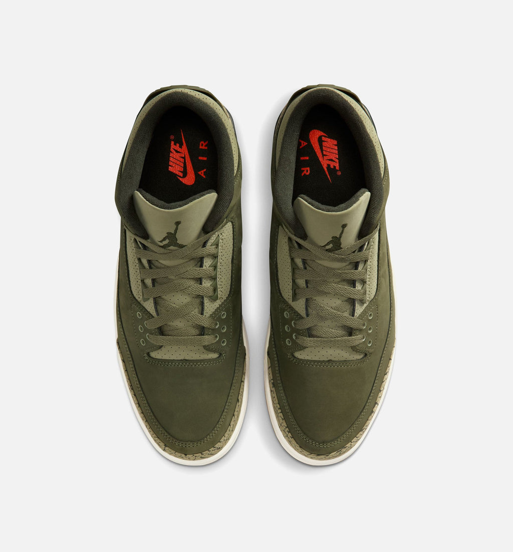 Air Jordan 3 Retro Medium Olive Men's Lifestyle Shoe - Medium Olive/Sequoia/Neutral Olive/Sail/Total Crimson