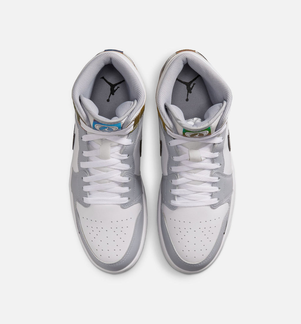 Air Jordan 1 Mid SE Men's Lifestyle Shoe - Black/White/Wolf Grey